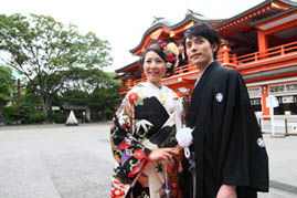 写真:和装結婚式7、新郎新婦