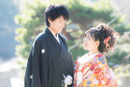 写真:和装結婚式18、新郎新婦